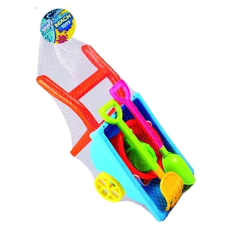Wheelbarrow Beach Set with Bucket, Spade & Accessories